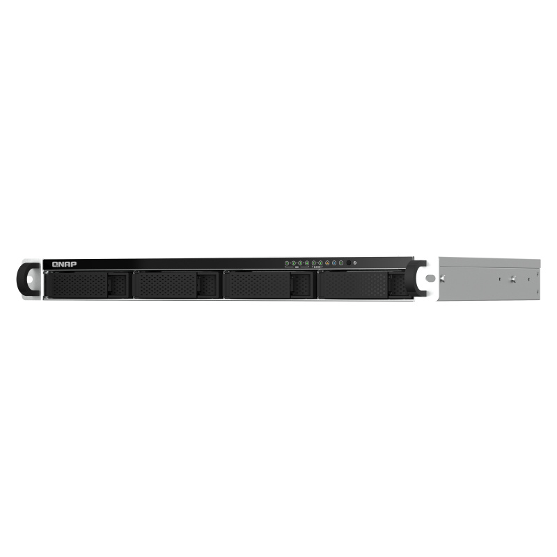 QNAP TS-464eU NAS Rack (1 U) Intel® Celeron® N5095 8 Go DDR4 0 To QNAP Turbo System Aluminium, Noir