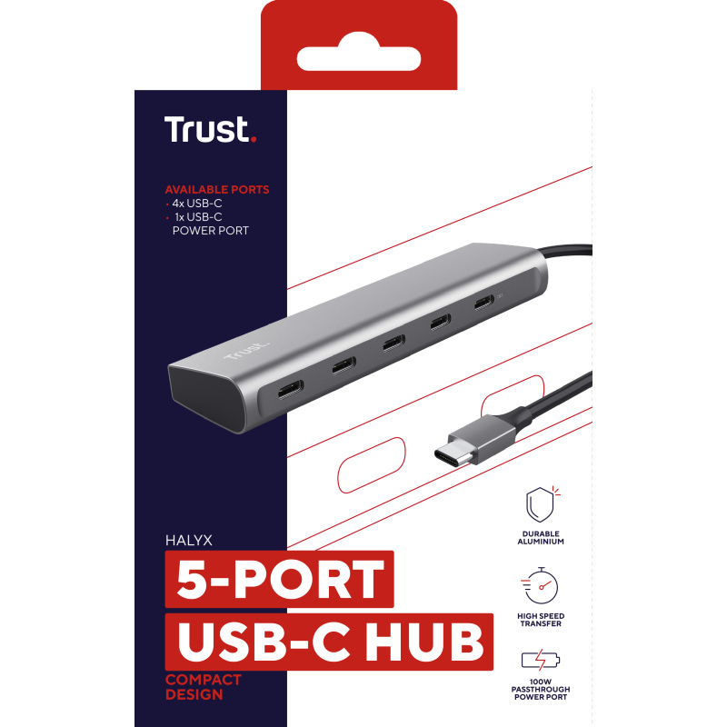Trust Halyx USB 3.2 Gen 1 (3.1 Gen 1) Type-C Argent