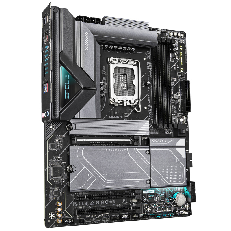 GIGABYTE Z890 EAGLE Carte Mère - Prend en charge les processeurs Intel Core Ultra (Série 2), VRM 14+1+2 phases, jusqu'à 8800MHz DDR5 (OC), 1x PCIe 5.0 M.2 + 3x PCIe 4.0 M.2, LAN 2,5GbE, USB4