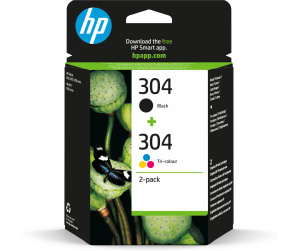 HP Pack de 2 cartouches authentiques d'encre noire/trois couleurs 304