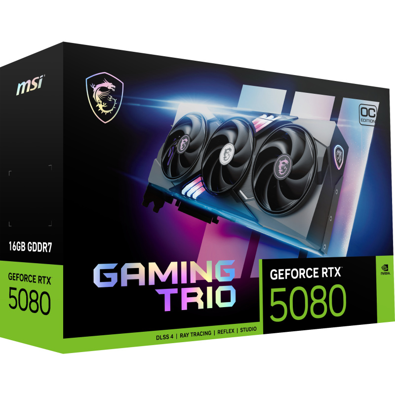 MSI GAMING GEFORCE RTX 5080 16G TRIO OC carte graphique NVIDIA 16 Go GDDR7