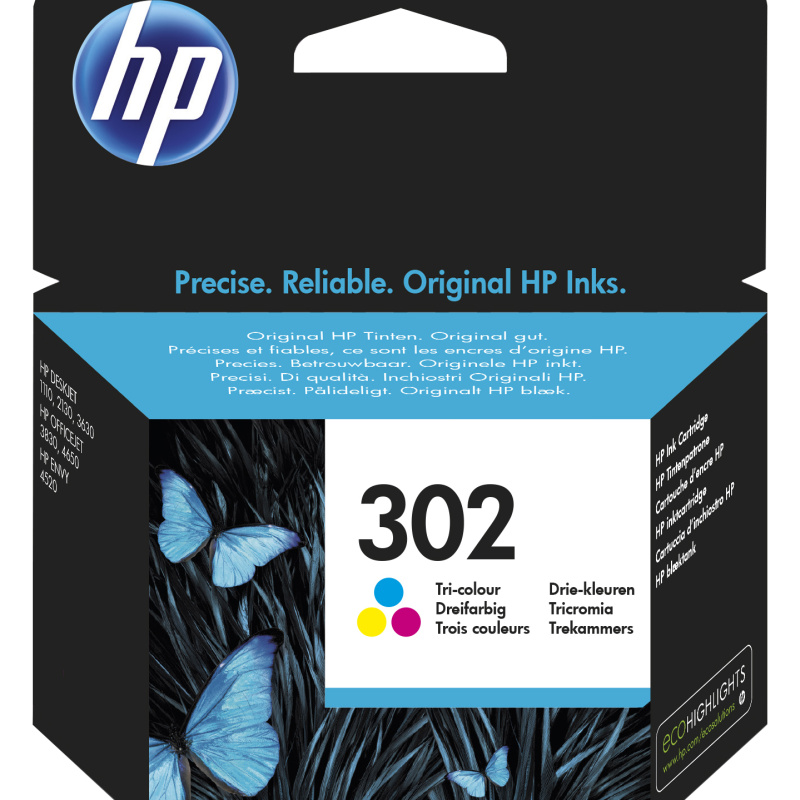 HP 302 Cartouche d’encre trois couleurs authentique