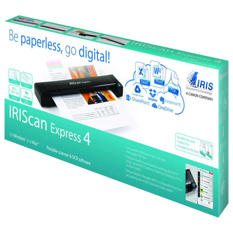 I.R.I.S. IRIScan Express 4 Alimentation papier de scanner 1200 x 1200 DPI A4 Noir
