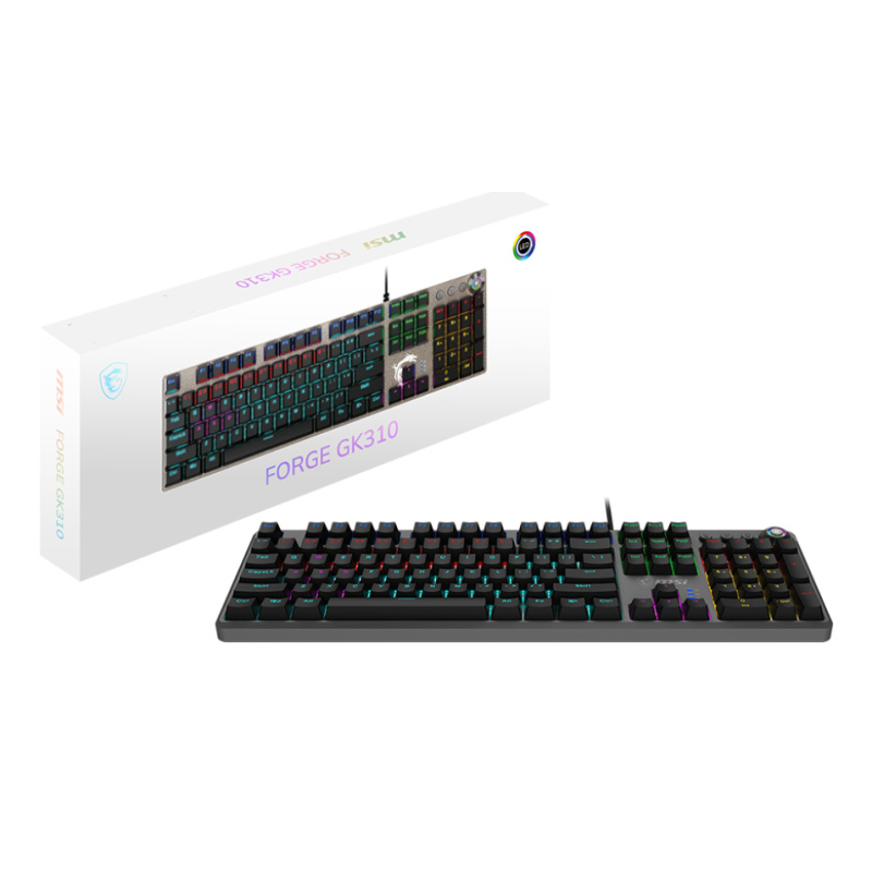 MSI FORGE GK310 RED FR clavier Jouer USB QWERTY Français Noir