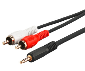 Microconnect AUDLC3G câble audio 3 m 3,5mm 2 x RCA Noir
