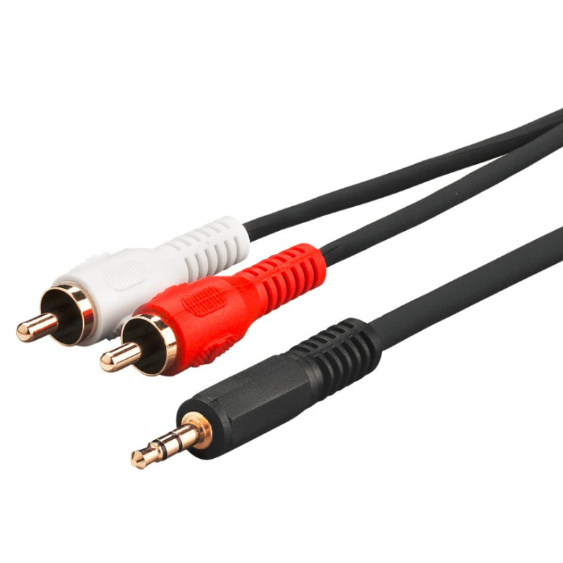 Microconnect AUDLC3G câble audio 3 m 3,5mm 2 x RCA Noir