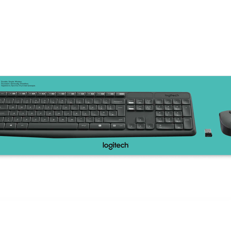 Logitech MK235 clavier Souris incluse USB AZERTY Français Gris
