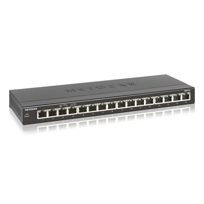 NETGEAR GS316 Non-géré Gigabit Ethernet (10/100/1000) Noir