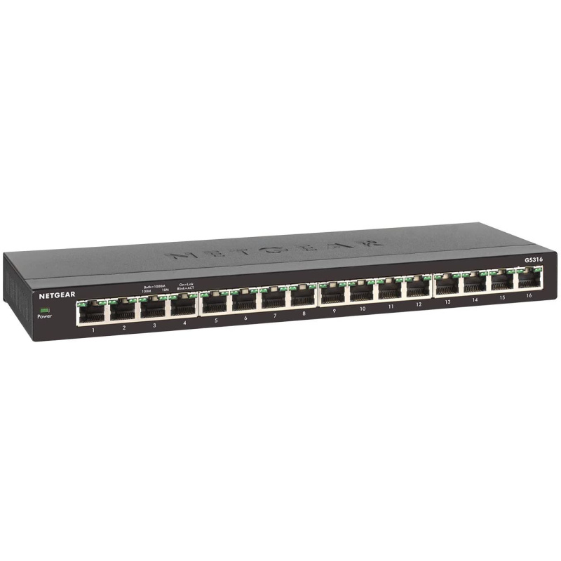 NETGEAR GS316 Non-géré Gigabit Ethernet (10/100/1000) Noir