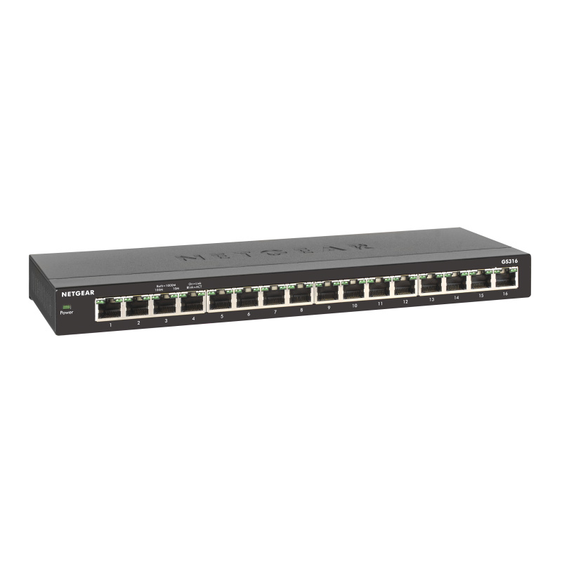 NETGEAR GS316 Non-géré Gigabit Ethernet (10/100/1000) Noir