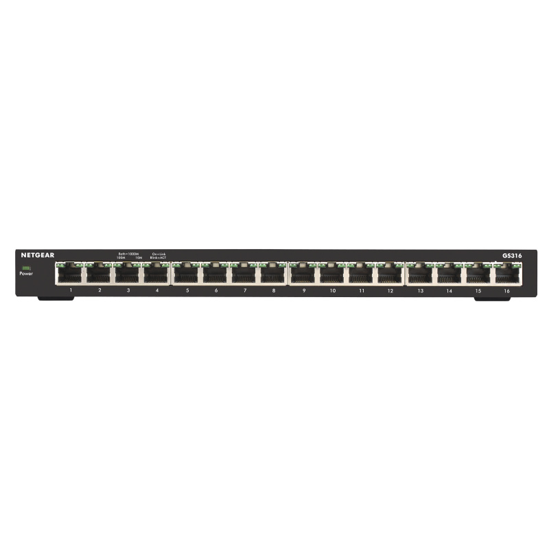 NETGEAR GS316 Non-géré Gigabit Ethernet (10/100/1000) Noir