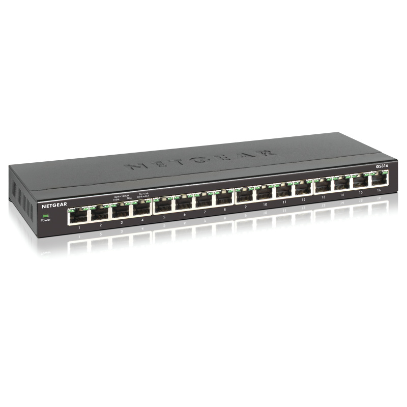 NETGEAR GS316 Non-géré Gigabit Ethernet (10/100/1000) Noir