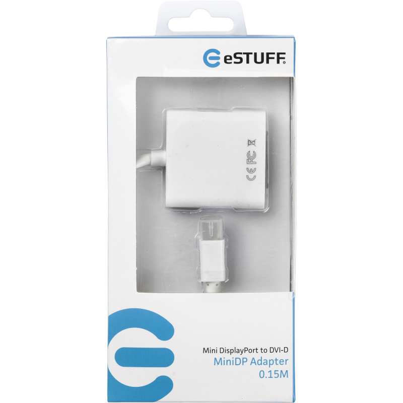 eSTUFF 0.15m MiniDP - DVI-D m/f 0,15 m Mini DisplayPort Blanc