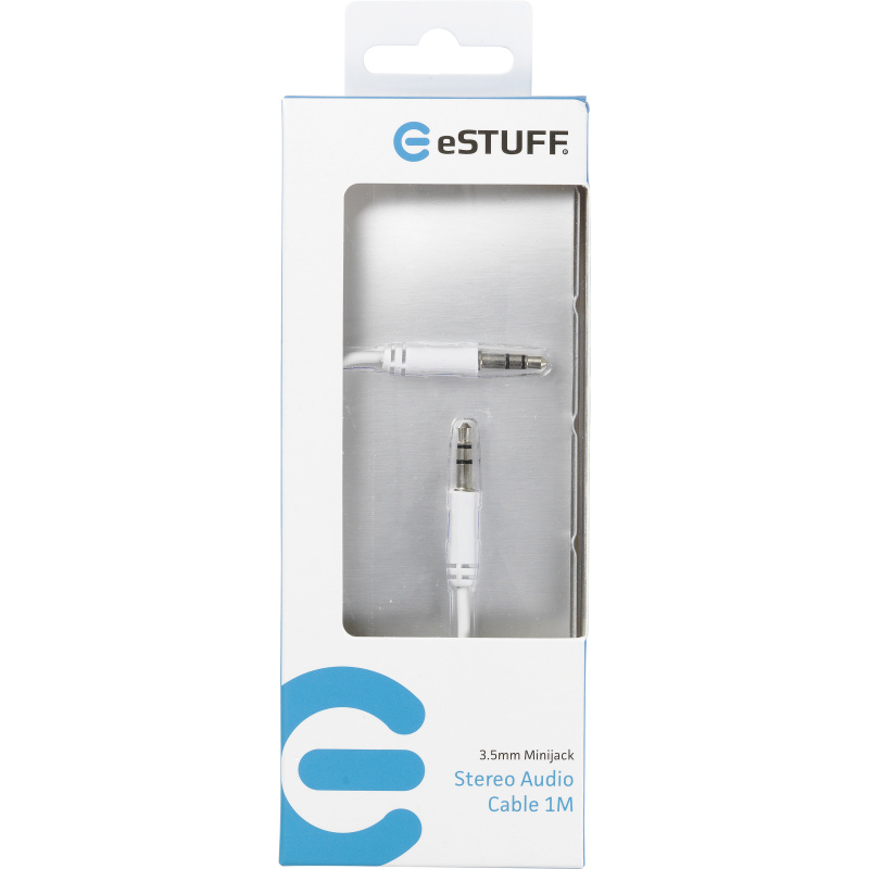eSTUFF 1.0m 3.5mm - 3.5mm câble audio 1 m 3,5mm Blanc