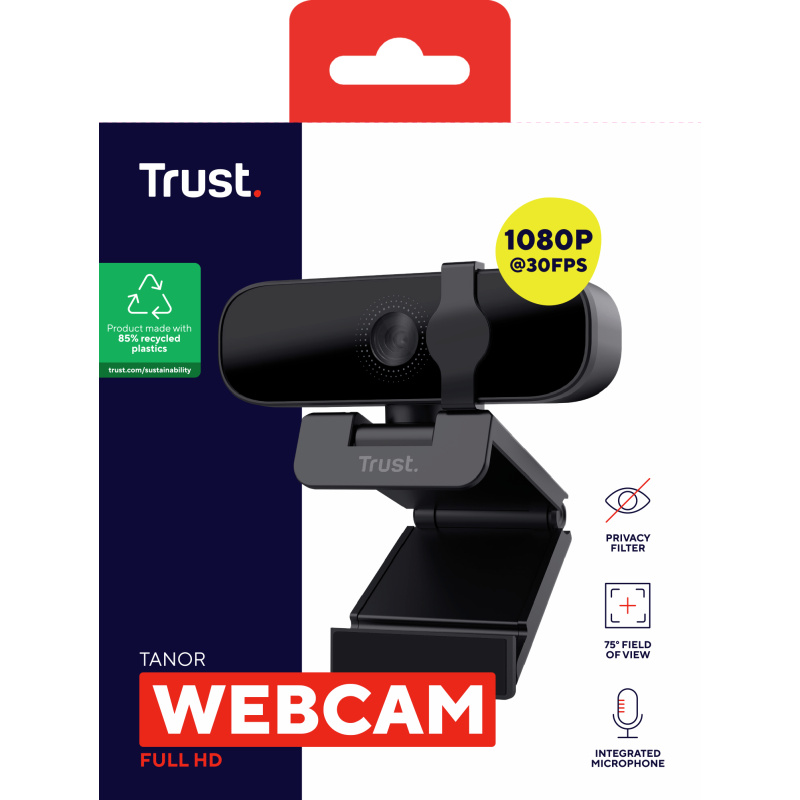 Trust Tanor webcam 1920 x 1080 pixels USB Noir