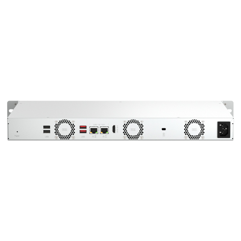 QNAP TS-464eU NAS Rack (1 U) Intel® Celeron® N5095 8 Go DDR4 0 To QNAP Turbo System Aluminium, Noir