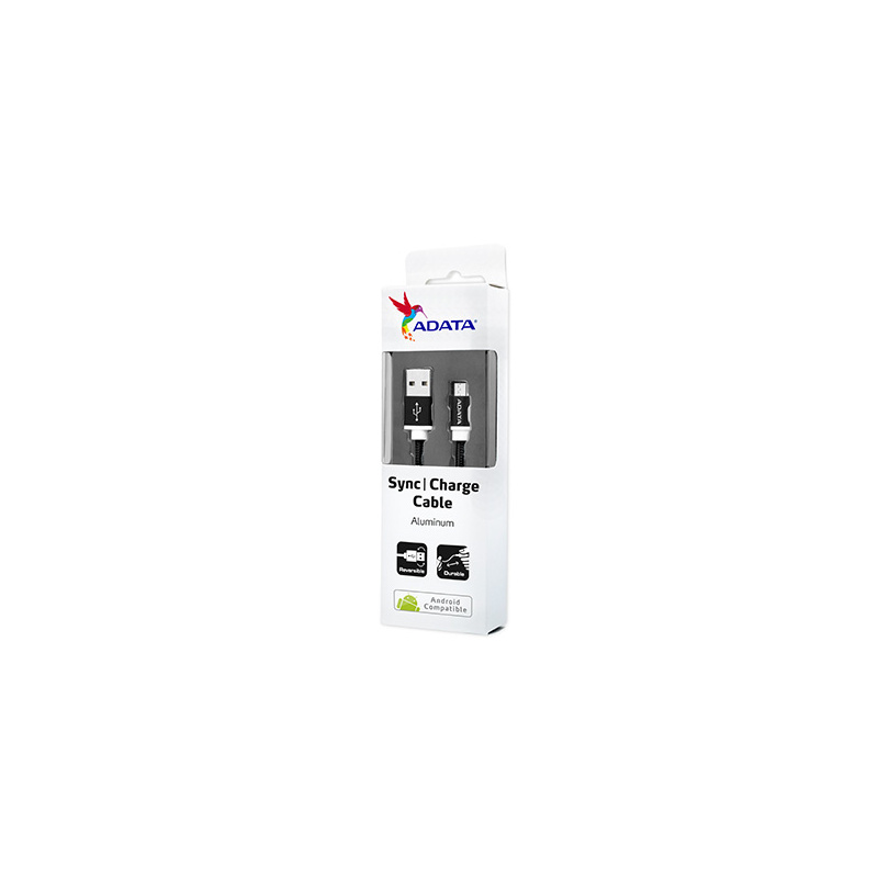 ADATA 1m, USB2.0-A/USB2.0 Micro-B câble USB USB A Micro-USB B Noir