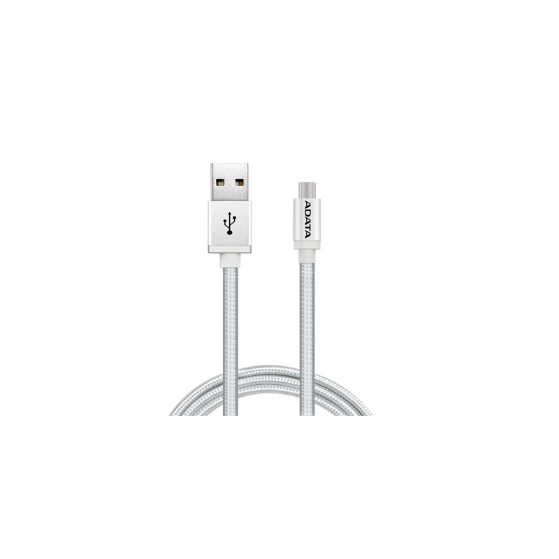 ADATA 1m, USB2.0-A/USB2.0 Micro-B câble USB USB A Micro-USB B Argent