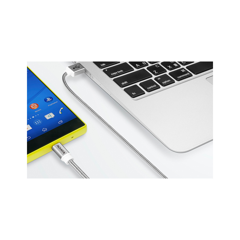 ADATA 1m, USB2.0-A/USB2.0 Micro-B câble USB USB A Micro-USB B Argent