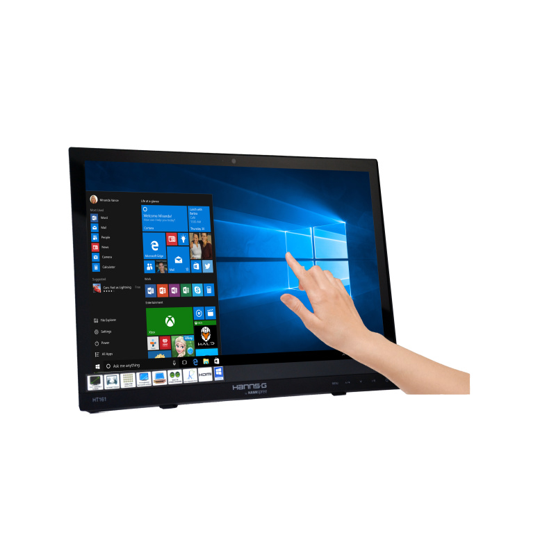 Hannspree HT161HNB écran plat de PC 39,6 cm (15.6") 1366 x 768 pixels HD LED Écran tactile Dessus de table Noir