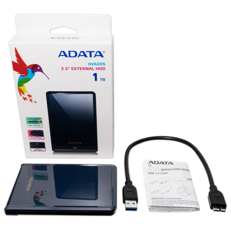 ADATA HV620S disque dur externe 1 To 2.5" Micro-USB B 3.2 Gen 1 (3.1 Gen 1) Bleu