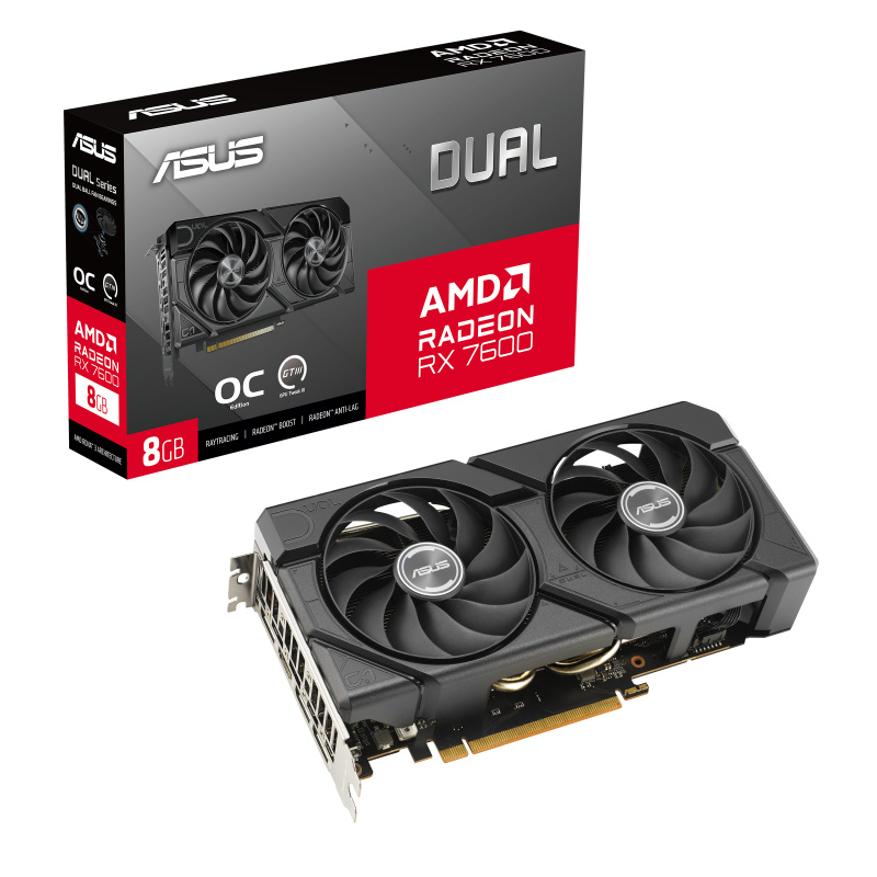 ASUS Dual -RX7600-O8G-EVO AMD Radeon RX 7600 8 Go GDDR6