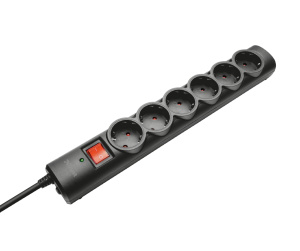 Trust 21059 protection surtension Noir 6 sortie(s) CA 1,8 m