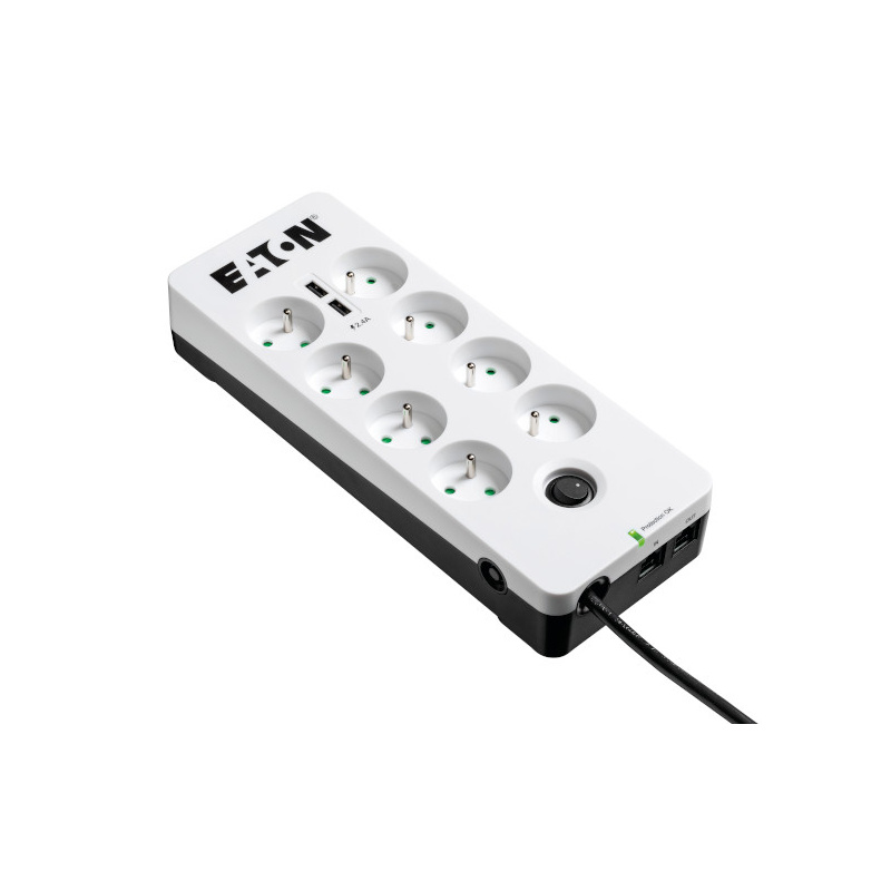 Eaton PB8TUF protection surtension Noir, Blanc 8 sortie(s) CA 220 - 250 V 1,5 m