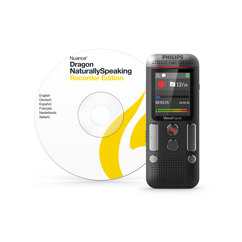 Philips DVT2710 dictaphone Mémoire interne + carte mémoire Anthracite, Chrome