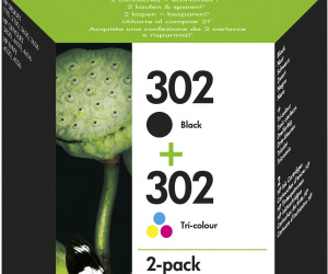 HP Pack de 2 cartouches d'encre noire/3 couleurs authentiques 302