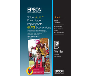 Epson Value Glossy Photo Paper - 10x15cm - 100 Feuilles