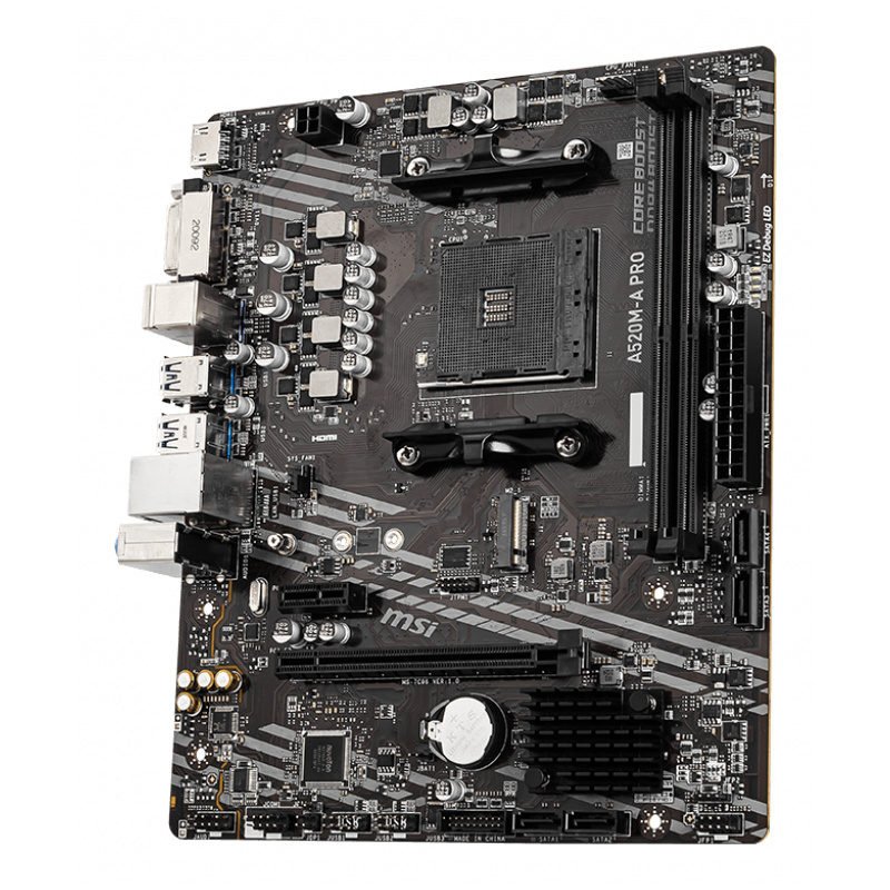 MSI A520M-A PRO carte mère AMD A520 Emplacement AM4 micro ATX