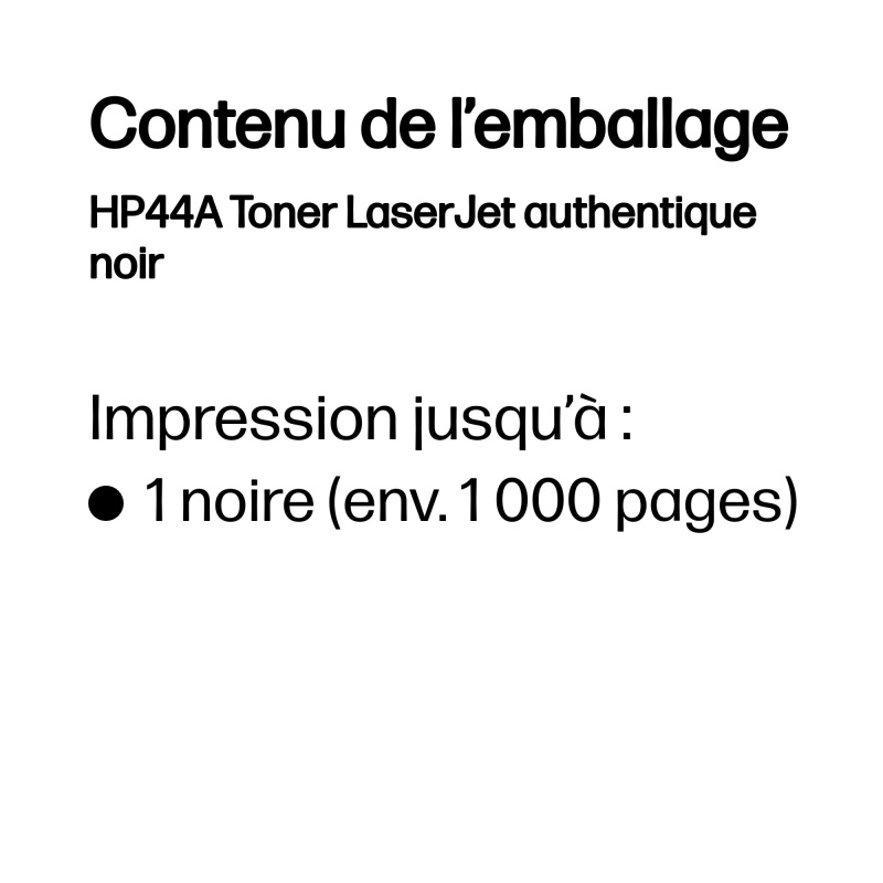 HP HP44A Toner LaserJet authentique noir