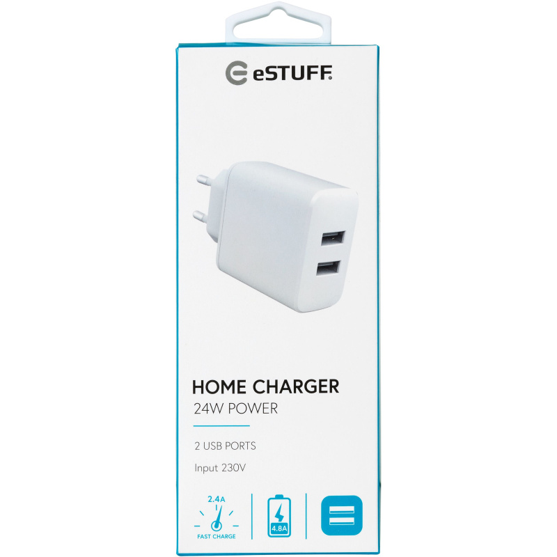 eSTUFF ES635005 chargeur d'appareils mobiles Téléphone portable Blanc Secteur Intérieure