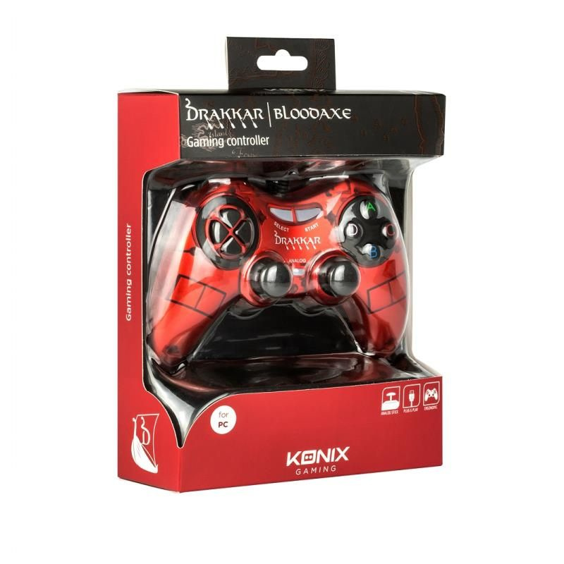 Konix Drakkar Blood Axe Rouge USB Manette de jeu Analogique/Numérique PC
