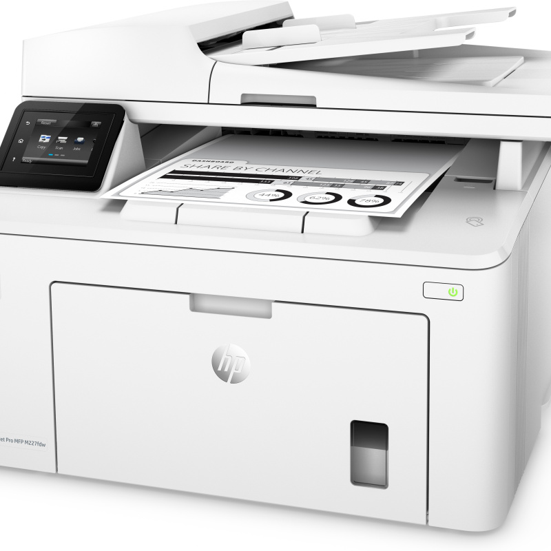 HP LaserJet Pro Imprimante multifonction M227fdw, Noir et blanc, Imprimante pour Entreprises, Impression, copie, scan, fax, Chargeur automatique de documents de 35 pages; Impression recto-verso