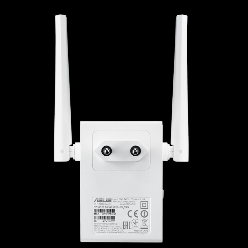 ASUS RP-AC51 Répéteur réseau 733 Mbit/s Blanc