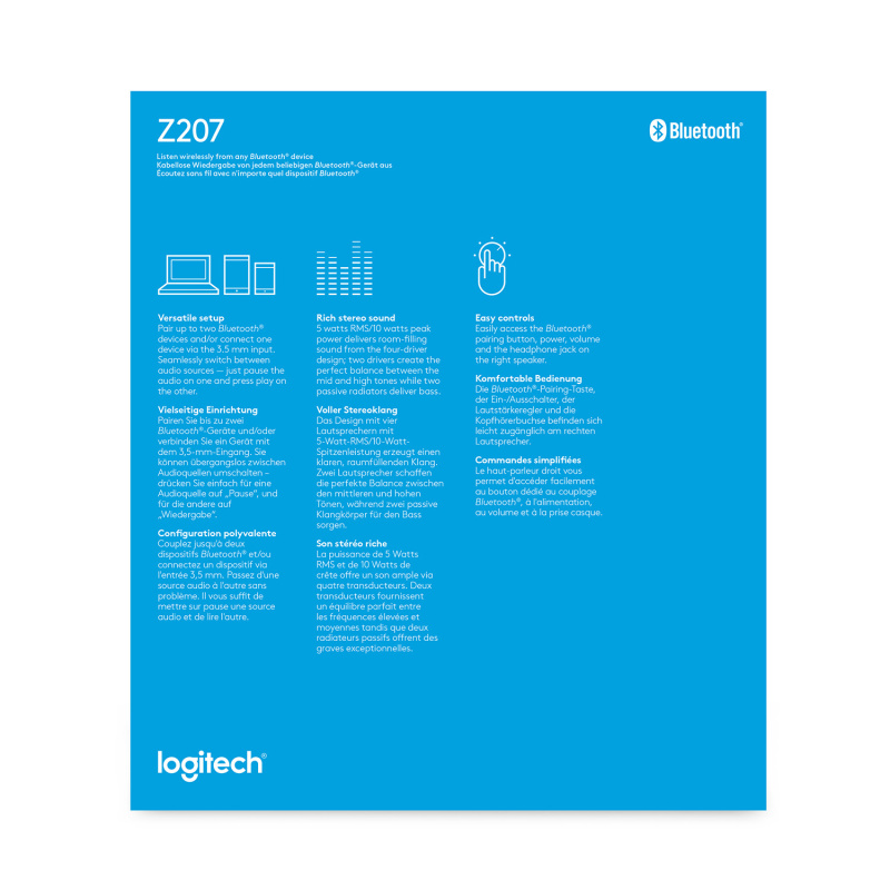 Logitech Z207 Haut-parleurs Bluetooth pour ordinateur