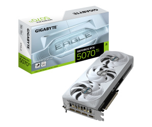 GIGABYTE GeForce RTX 5070 Ti EAGLE OC ICE SFF 16G Carte Graphique - 16 Go GDDR7, 256 bits, PCI-E 5.0, 2542 MHz Core Clock, 3 x DP 2.1a, 1 x HDMI 2.1b, NVIDIA DLSS 4, GV-N507TEAGLEOC ICE-16GD