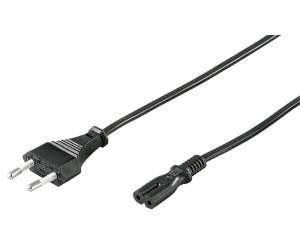 Microconnect PE030718 câble électrique Noir 1,8 m CEE7/16 Coupleur C7