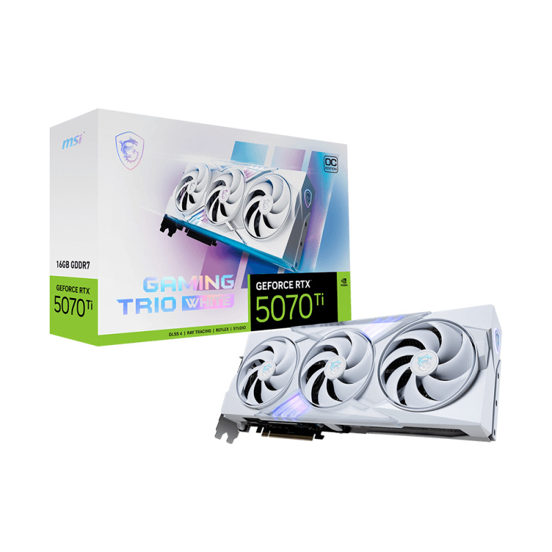 MSI GPU NV 5070Ti GAMING TRIO OC 16GB WHITE NVIDIA GeForce RTX 5070 Ti 16 Go GDDR7