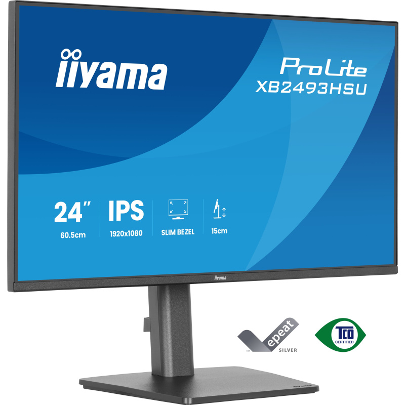 iiyama ProLite XB2493HSU-B1 écran plat de PC 60,5 cm (23.8") 1920 x 1080 pixels Full HD LED Noir