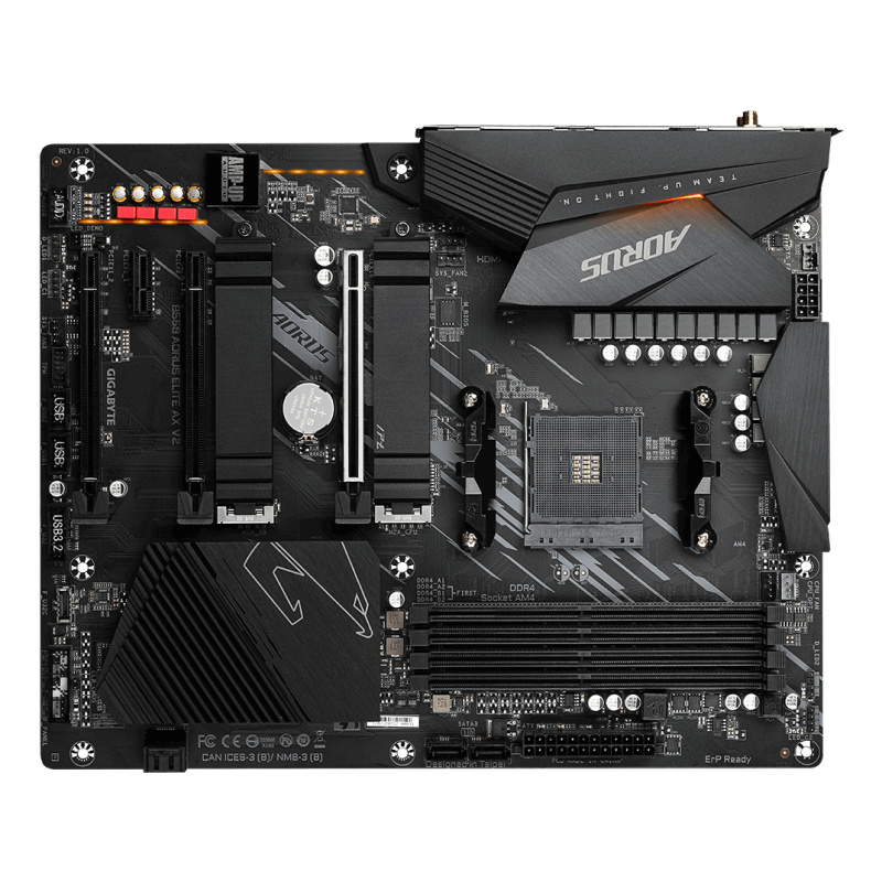 GIGABYTE B550 AORUS ELITE AX V2 Carte mère - Processeurs AMD Ryzen 5000, VRM 12+2 phases, jusqu'à 4733 MHz DDR4, 1xPCIe 4.0 + 1xPCIe 3.0 M.2, Wi-Fi 6E, LAN 2.5GbE, USB 3.2 Gen 2