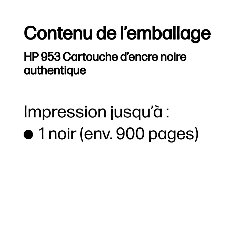 HP 953 Cartouche d’encre noire authentique