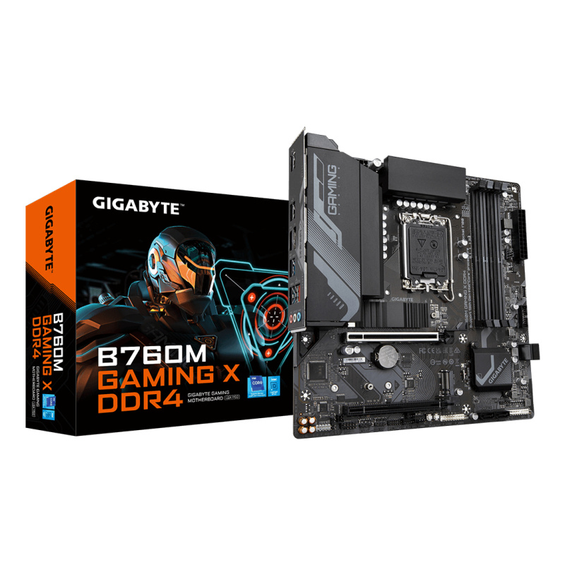 GIGABYTE B760M GAMING X DDR4 Carte mère - Prend en charge les processeurs Intel Core de 14e génération, VRM numérique 8+1+1 phases, jusqu'à 5333MHz DDR4 (OC), 2xPCIe 4.0 M.2, LAN 2.5GbE, USB 3.2 Gen2