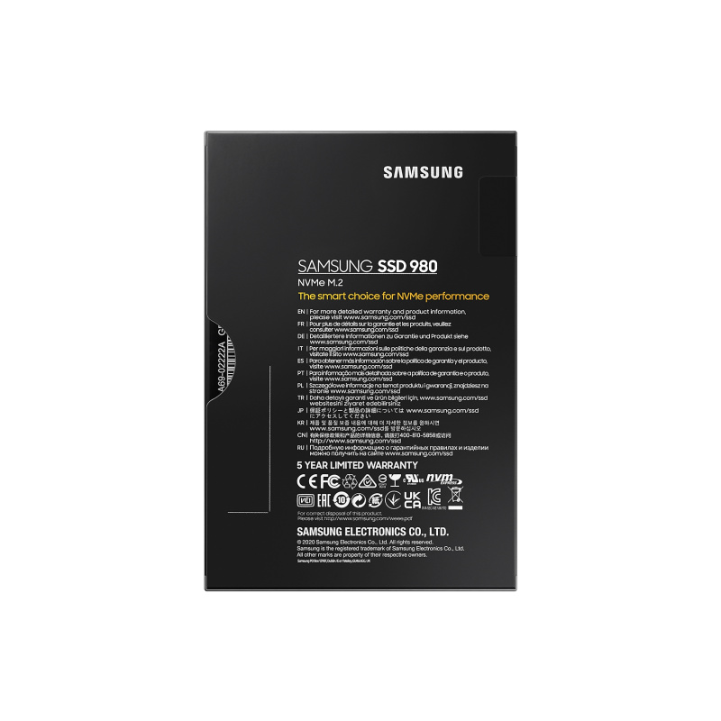 Samsung 980 500 Go M.2 PCI Express 3.0 NVMe V-NAND