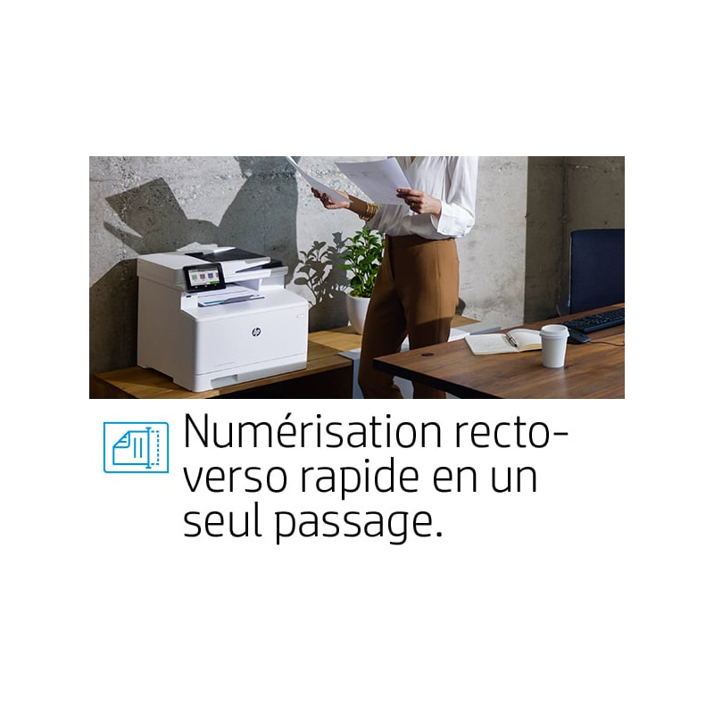 HP Color LaserJet Pro Imprimante multifonction M479dw, Couleur, Imprimante pour Impression, copie, numérisation, e-mail, Impression recto-verso; Numérisation vers e-mail/PDF; Chargeur automatique de documents de 50 feuilles