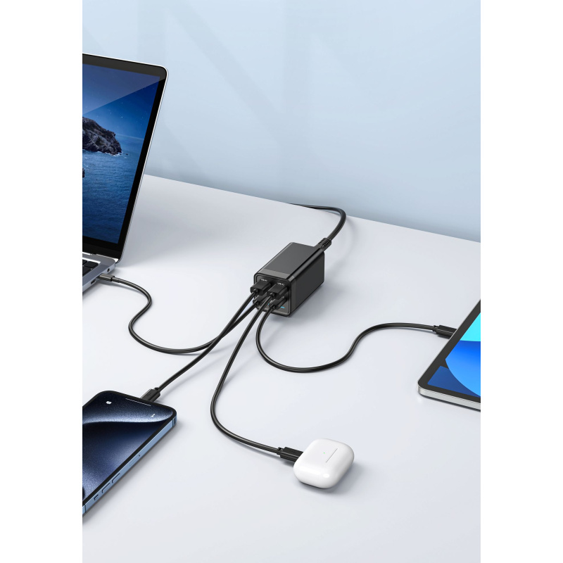 eSTUFF ES635201 chargeur d'appareils mobiles Ordinateur portable, Smartphone, Tablette, Universel Noir Secteur Intérieure