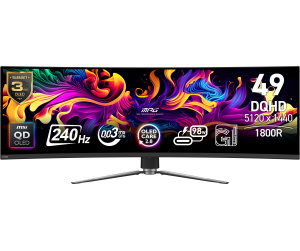 MSI MPG 491CQPX QD-OLED écran plat de PC 124,5 cm (49") 5120 x 1440 pixels Dual QHD Noir