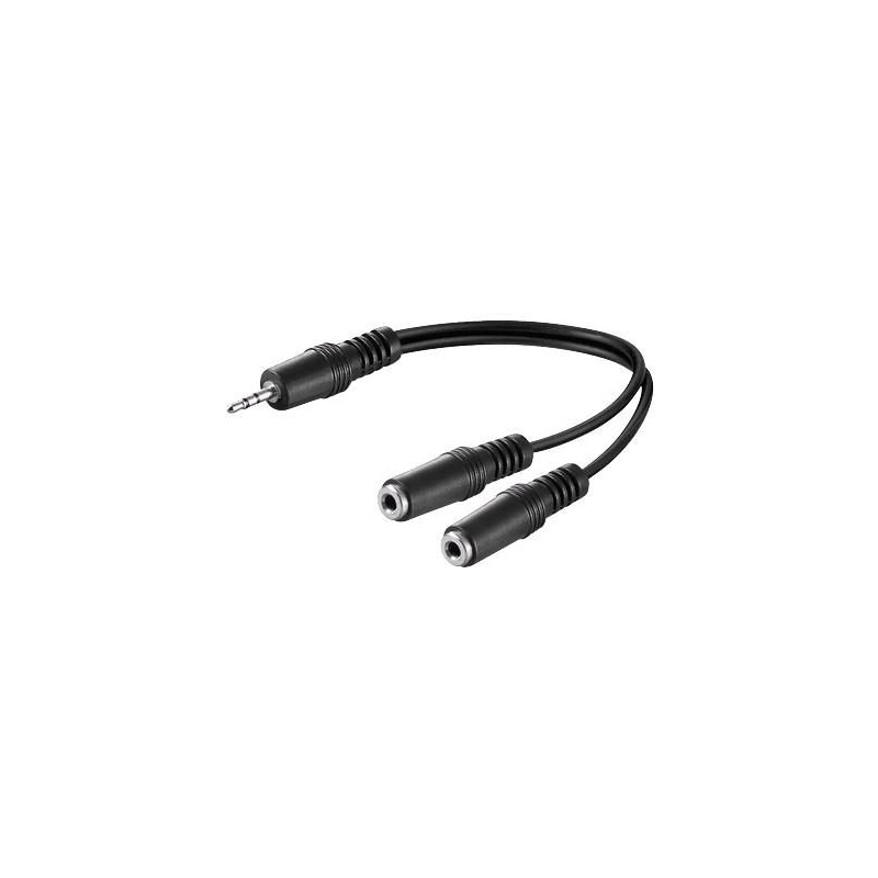 Microconnect AUDLR02 câble audio 0,2 m 3,5mm 2 x 3.5mm Noir